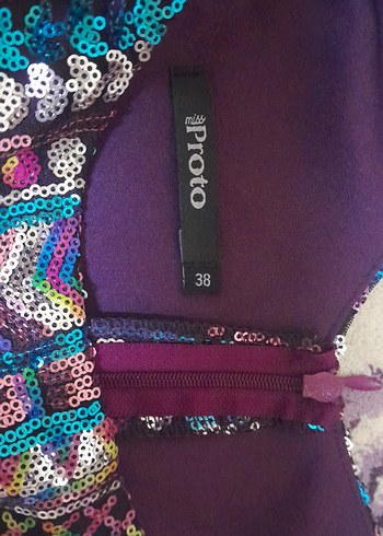 Bohem Tarz Uzun Mor Desenli Elbise - Görsel 5