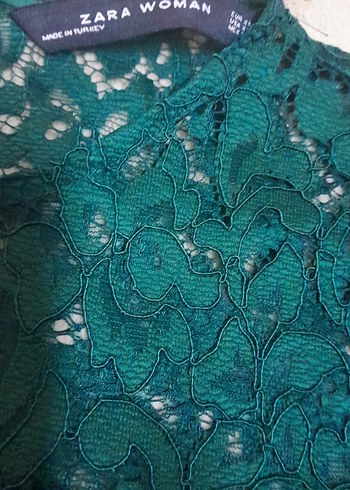 Yeşil Dantel Detaylı Kadın Bluz - Görsel 2