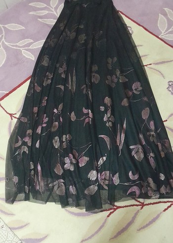 Siyah V Yaka Uzun Drapeli Gotik Elbise - Görsel 4