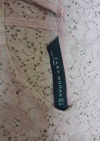 Pembe Dantel Detaylı Kadın Triko Bluz - Görsel 3