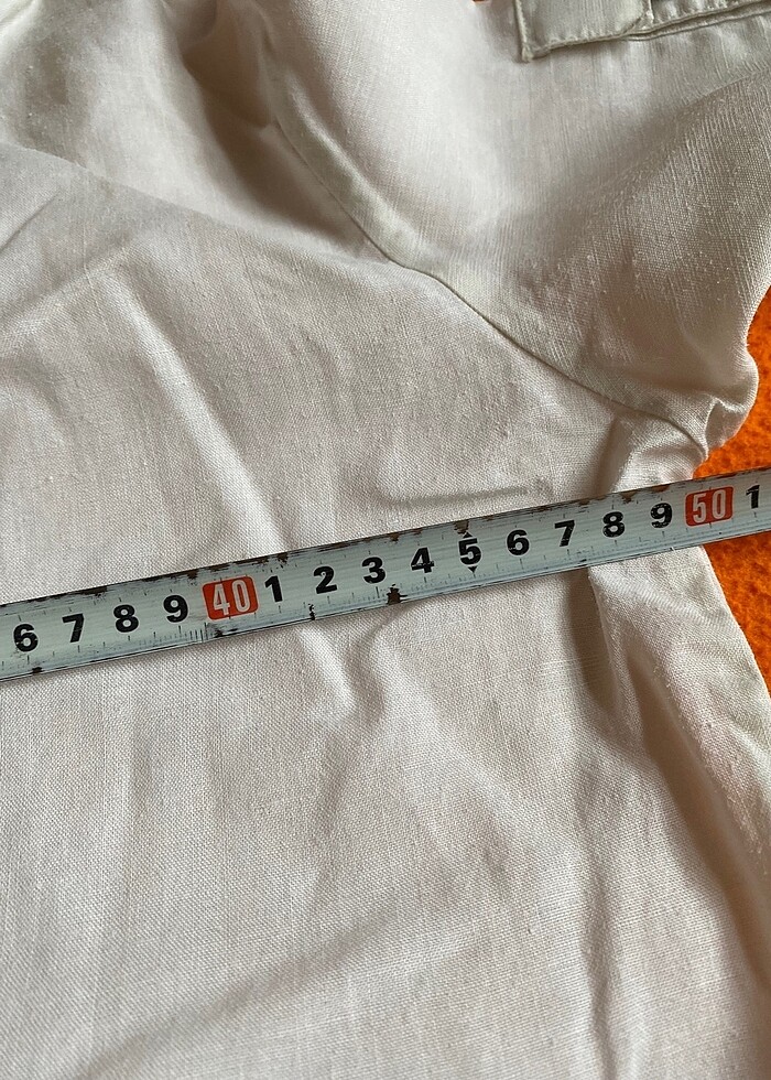 Keten  gömlek bej renk - Görsel 4