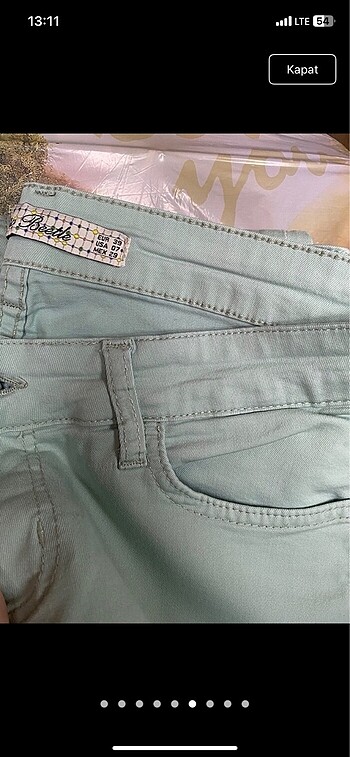 Su yeşili pantolon - Görsel 6