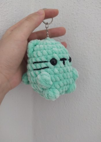 Beden amigurumi kadife pofuduk kedi anahtarlık