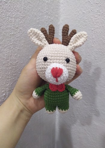 Renkli El Yapımı Amigurumi Geyik Oyuncak - Görsel 4