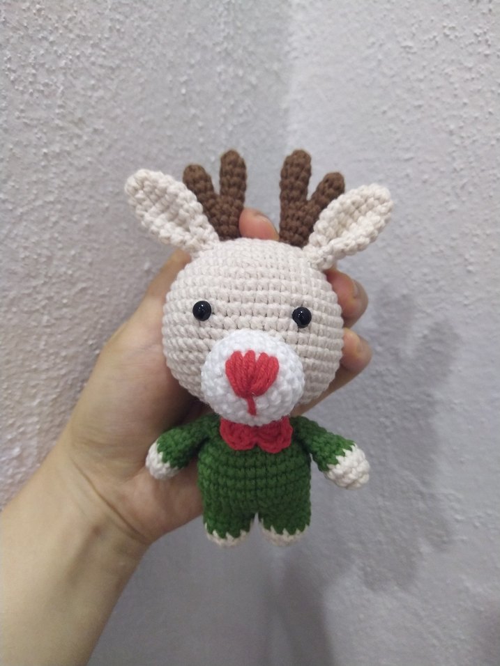Renkli El Yapımı Amigurumi Geyik Oyuncak - Görsel 2