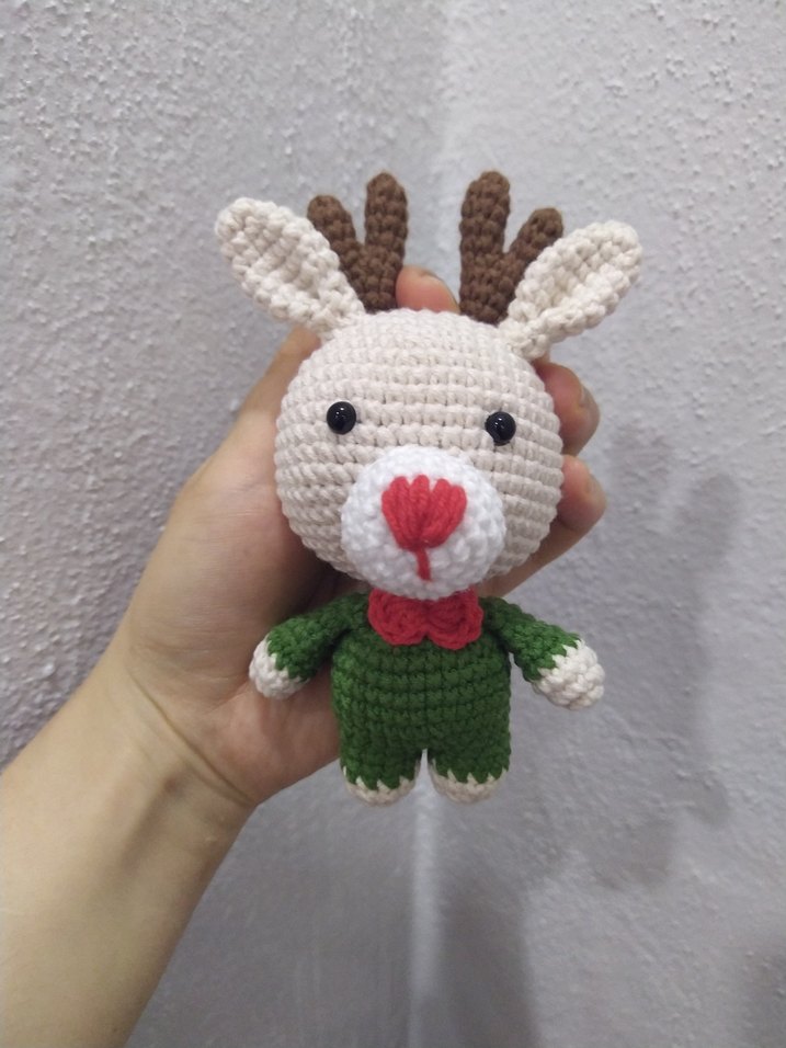Renkli El Yapımı Amigurumi Geyik Oyuncak - Görsel 4