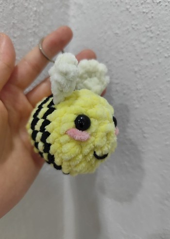Renkli Sarı Arı Peluş Anahtarlık - Görsel 2
