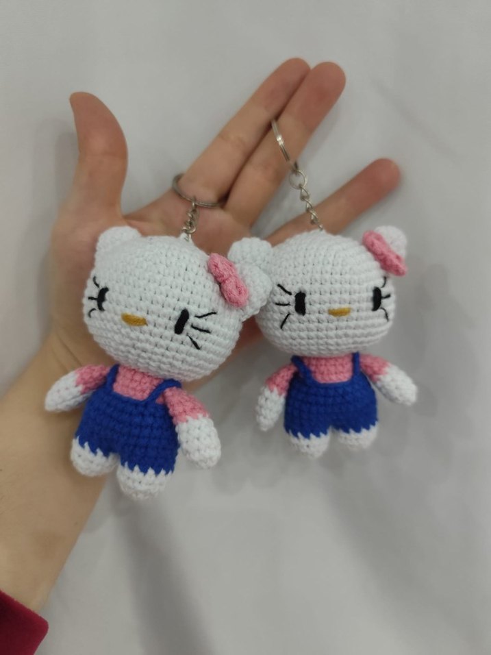 amigurumi hello kitty anahtarlık - Görsel 2