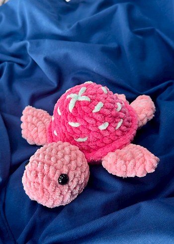 Renkli Pembe Kaplumbağa Peluş Oyuncak - Görsel 2