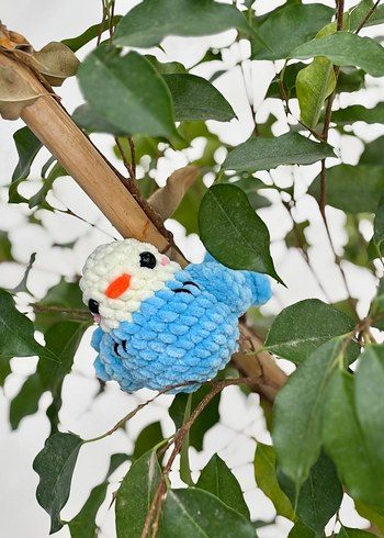 Renkli Mavi Peluş Kuş Oyuncak - Görsel 2