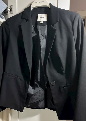 s Beden siyah Renk Düğmeli Siyah Kadın Blazer Ceket