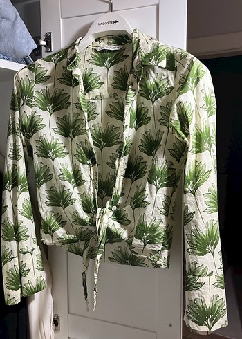 Zara Yeşil Desenli Uzun Kollu Kadın Gömlek