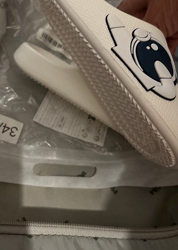 Beyaz Astronot Baskılı Kadın Terlik - Görsel 4