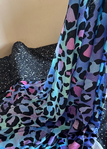 Renkli Leopar Desenli Kadın Fular - Görsel 2