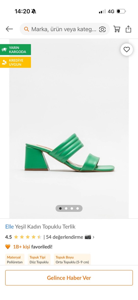 Yeşil Kadın Topuklu Platform Sandalet - Görsel 5