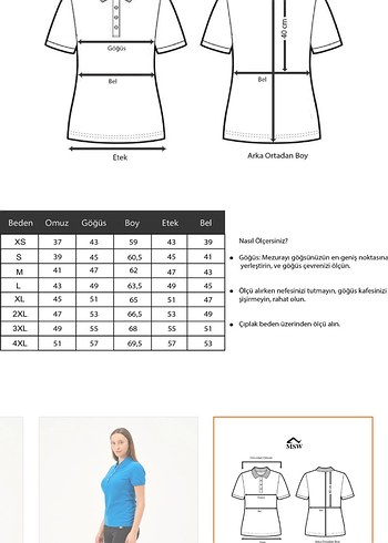 Düğmeli Koyu Mavi Kadın Tişört - Görsel 2