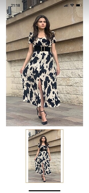 Kemerli uzun elbise
