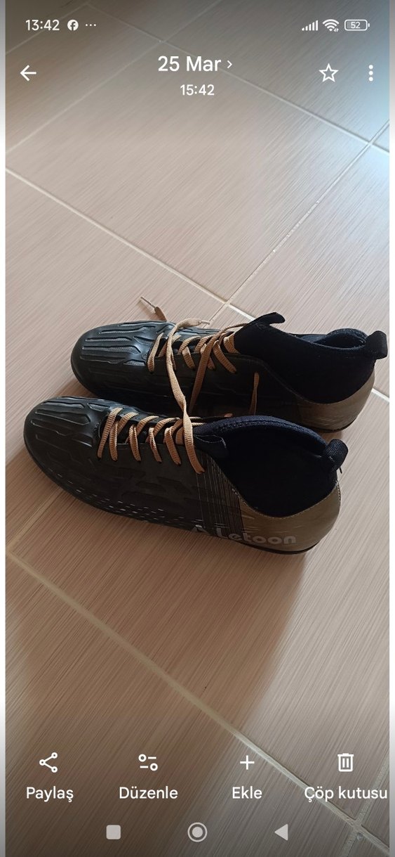 Erkek Siyah Bağcıklı Futbol Ayakkabısı - Görsel 2