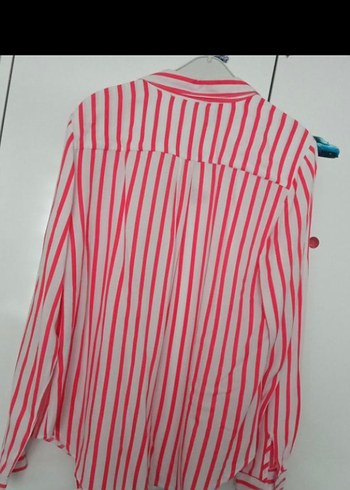 Çizgili Yakalı Kadın Gömlek - Görsel 2