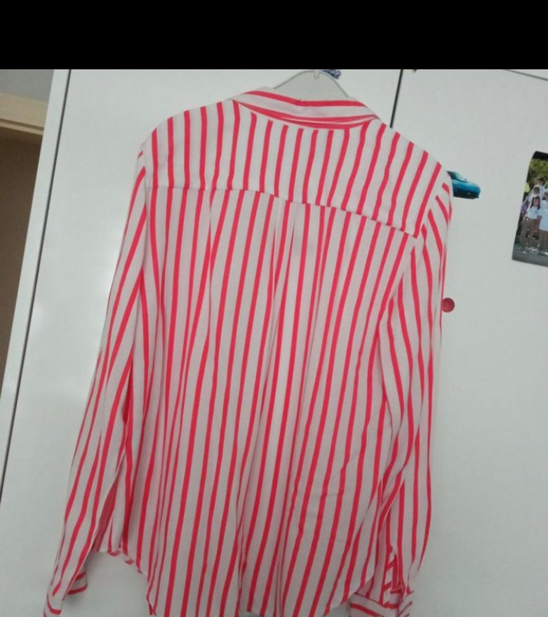 Çizgili Yakalı Kadın Gömlek - Görsel 2