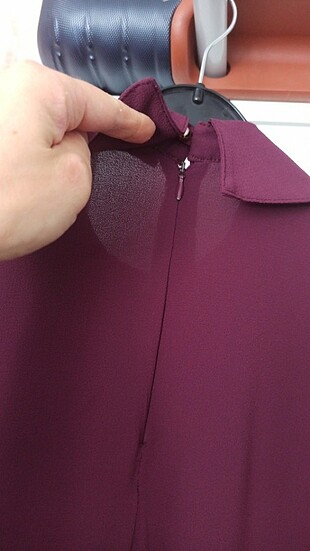 Koyu mor renk kendinden kolyeli çok güzel bir tunik boy uzunluğu - Görsel 6