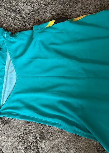 Turkuaz Çiçek Desenli Uzun Drapeli Elbise - Görsel 4