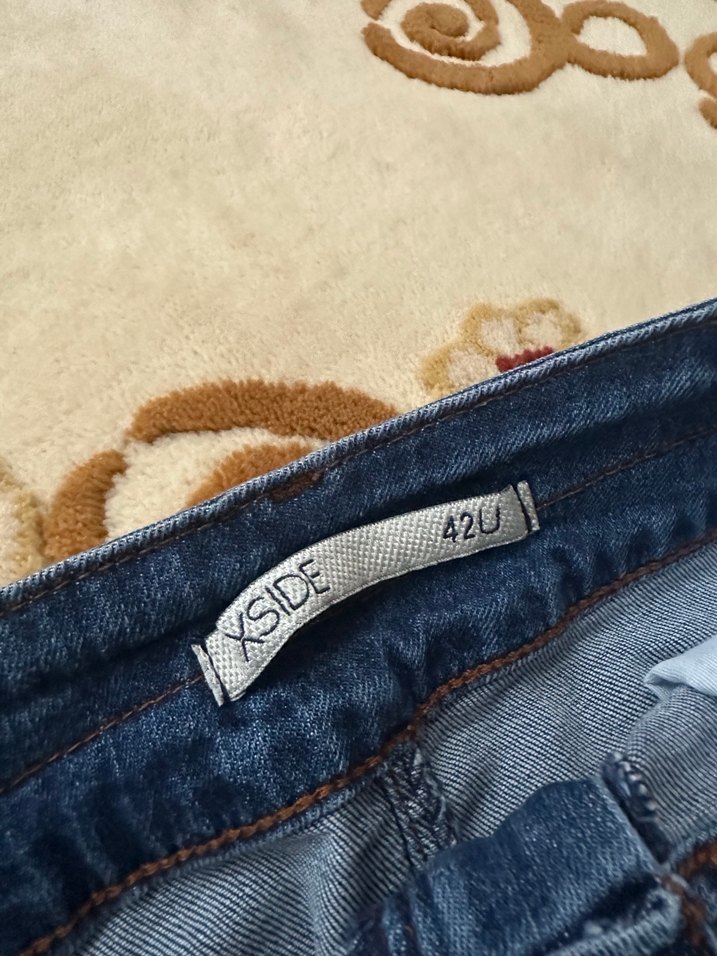 Kadın Lacivert Uzun Kot Etek - Görsel 3