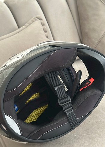 Beyaz Desenli Shark Motosiklet Kaskı Velcro - Görsel 5