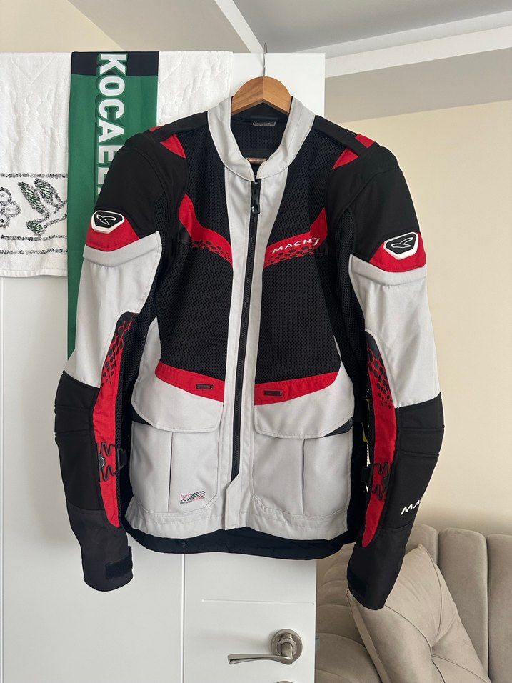 Macna Kırmızı Siyah Biker Erkek Mont (yağmurluk hediyeli) SIFIR - Görsel 2