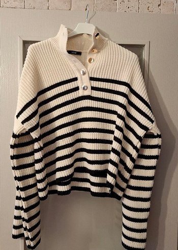 LCW Çizgili Örgü Kadın Kazak - Görsel 4