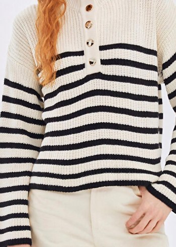 LCW Çizgili Örgü Kadın Kazak - Görsel 2