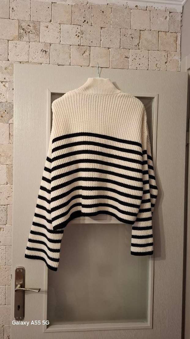 LCW Çizgili Örgü Kadın Kazak - Görsel 5