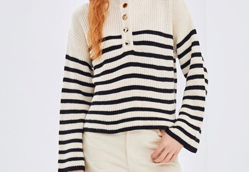 LCW Çizgili Örgü Kadın Kazak - Görsel 2