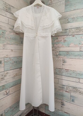 Vintage güpürlü sabahlık - Görsel 4