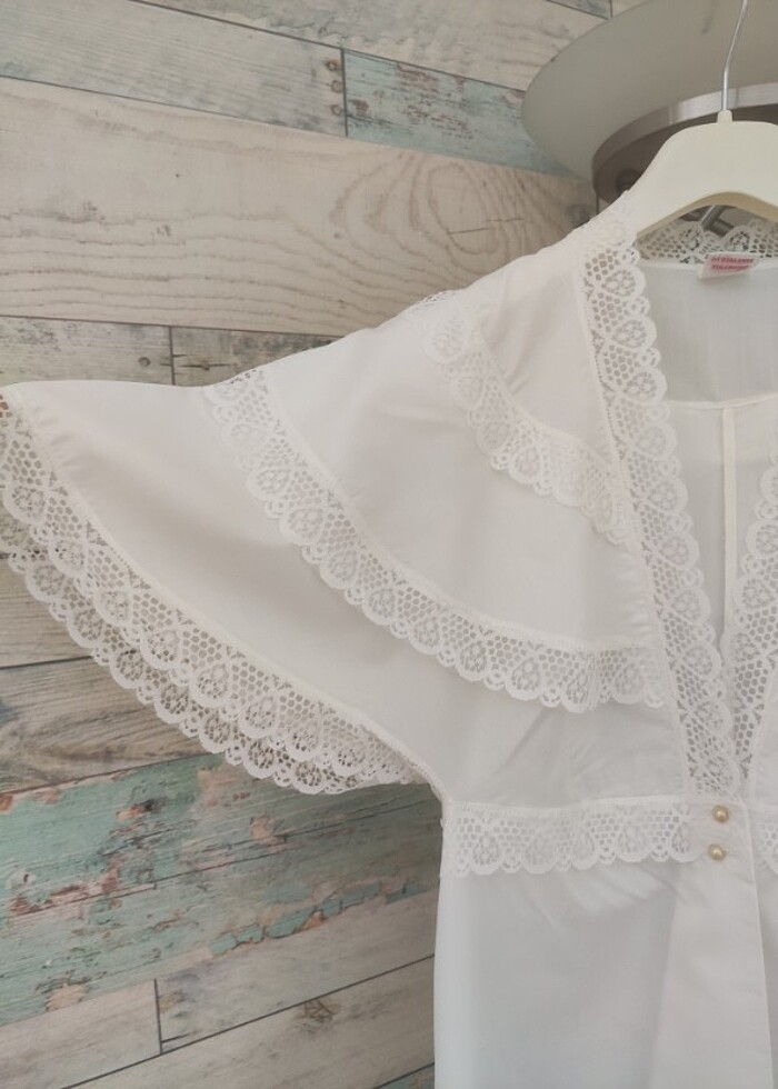 Vintage güpürlü sabahlık  - Görsel 2