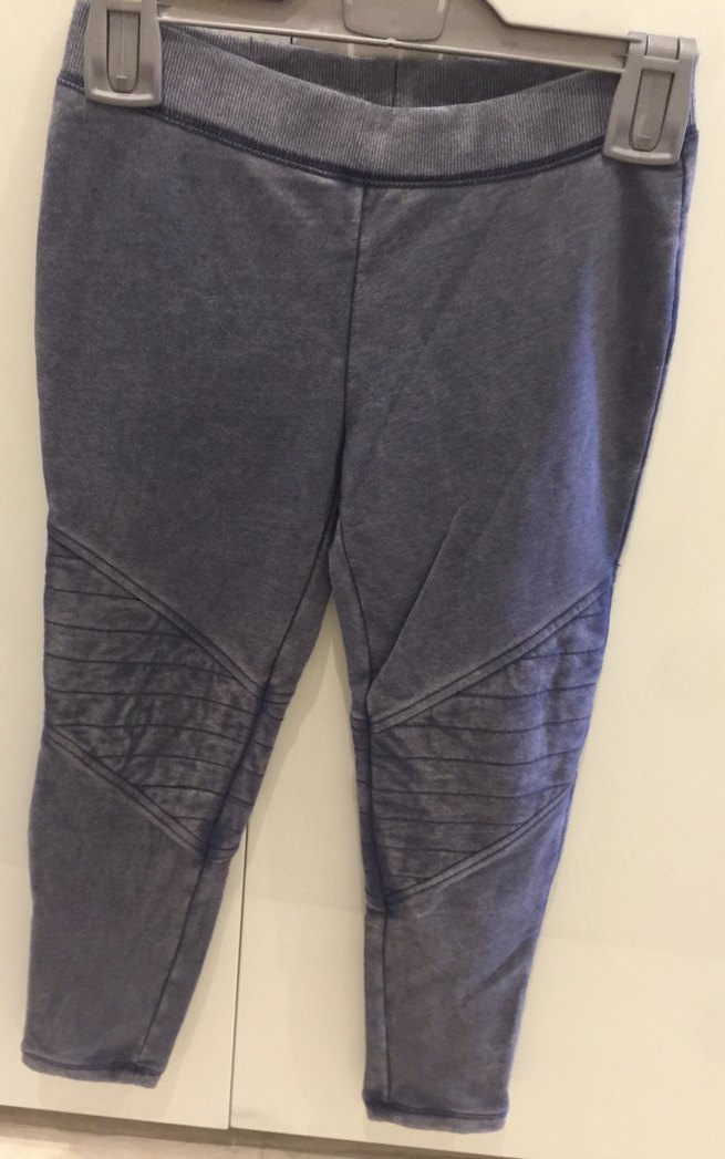 Gap kids taşlanmış görünümlü, lacivert gri kalın penye tayt - Görsel 2