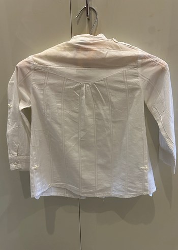 Zara omuzları apolet detaylı beyaz tunik gömlek - Görsel 3