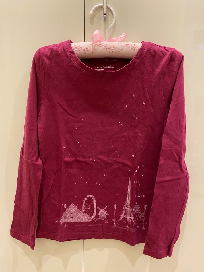 GAP uzun kollu Paris silueti baskılı tshirt - Görsel 2