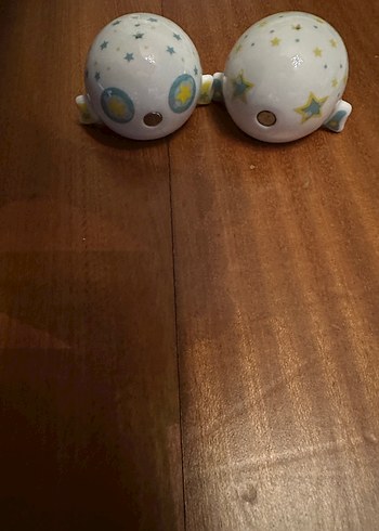 Mudo öpüşen balıklar porselen tuzluk biberlik - Görsel 6