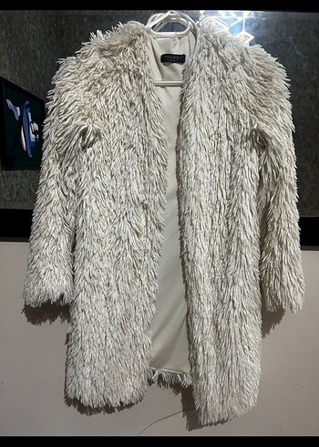 Kadın Gri Midi Suni Kürk Ceket - Görsel 3