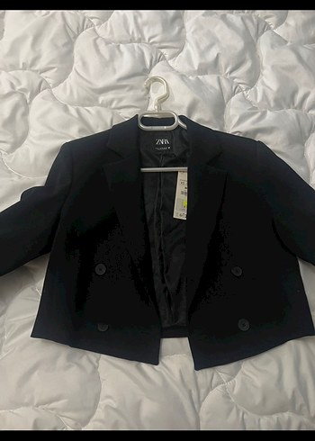 Siyah Mini Düğmeli Kadın Blazer Ceket - Görsel 2