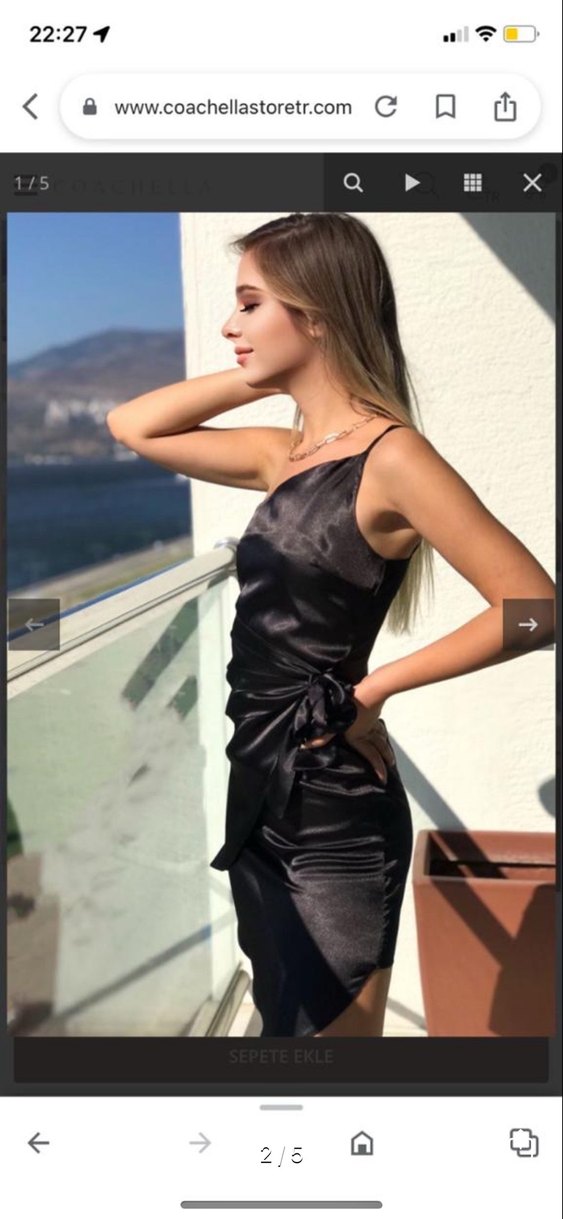 Siyah Drapeli Mini Abiye Elbise - Görsel 2