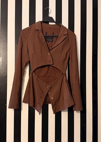 Zara Modern Asimetrik Kahverengi Ceket
