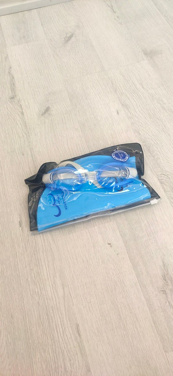 Mavi Yüzücü Gözlüğü ve bone Seti - Görsel 3