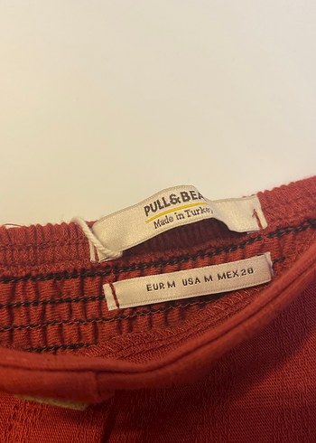 Pull and Bear Pull and Bear Düğmeli Bordo Mini Elbise