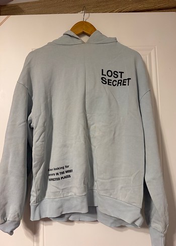 Pull and Bear Acik Mavi Kapusonlu Sweatshirt
