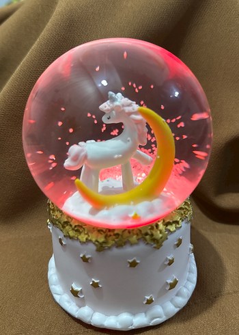 Renkli Işıltılı Unicorn Kar Küresi - Görsel 6