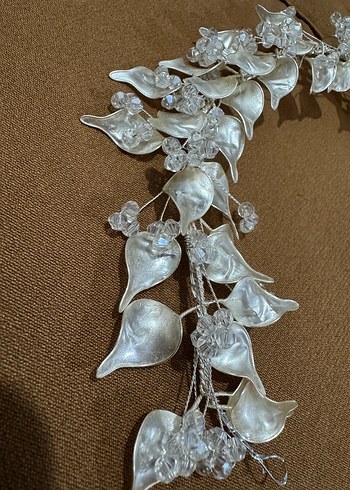 Pullu Beyaz Metal Bohem Saç Aksesuarı - Görsel 4