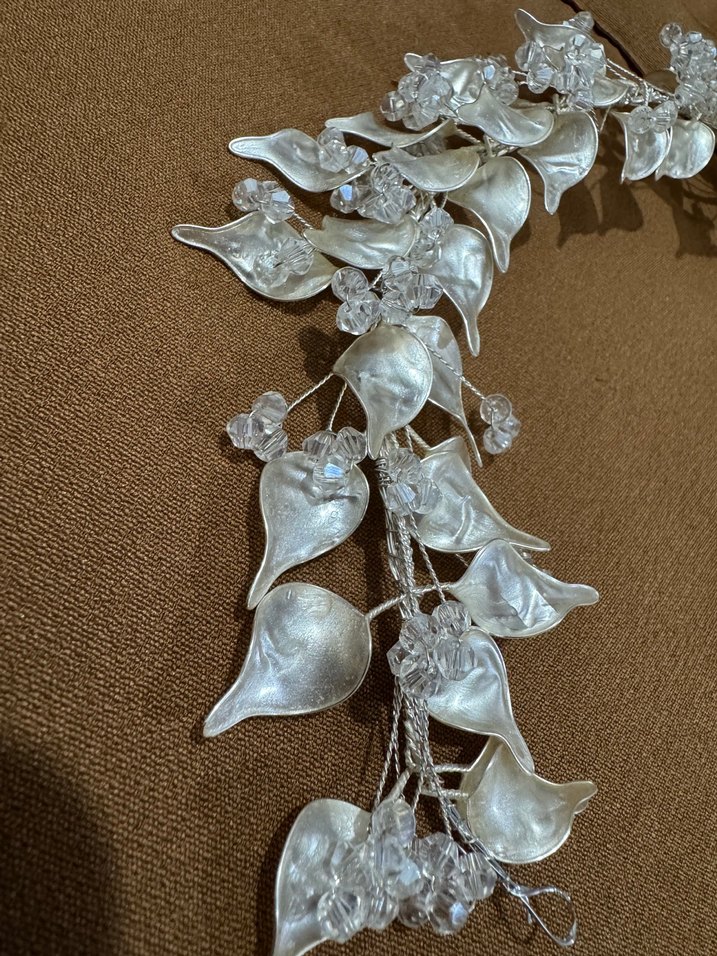 Pullu Beyaz Metal Bohem Saç Aksesuarı - Görsel 4