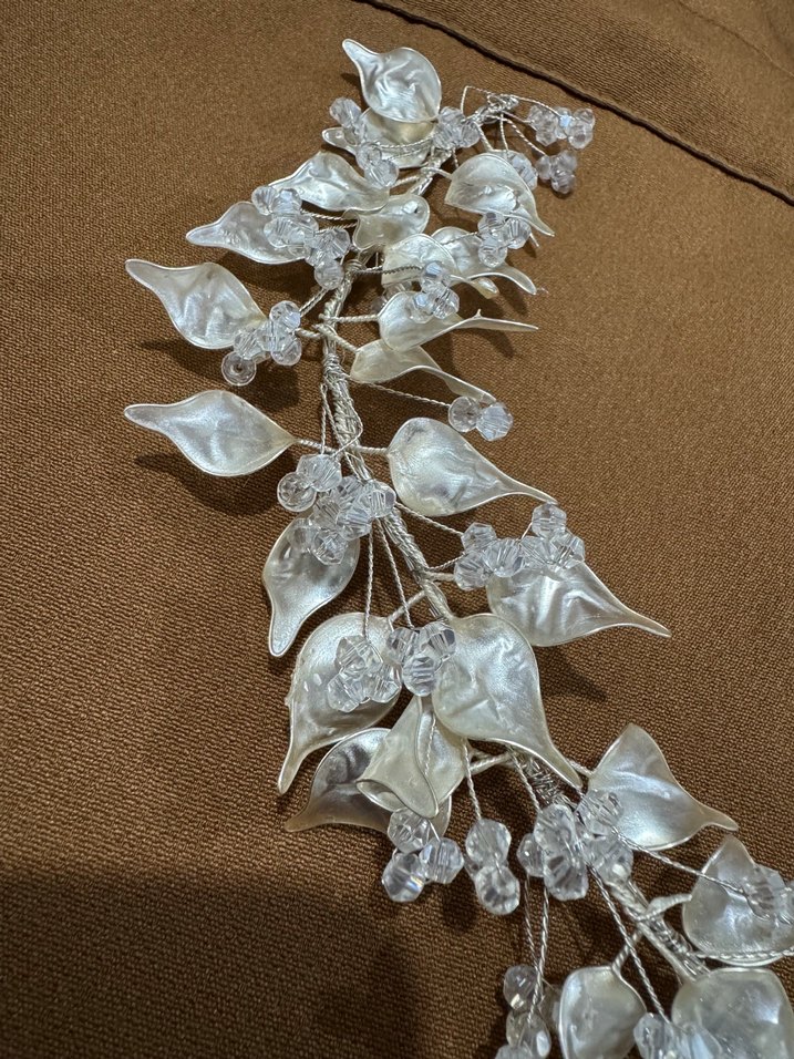 Pullu Beyaz Metal Bohem Saç Aksesuarı - Görsel 2